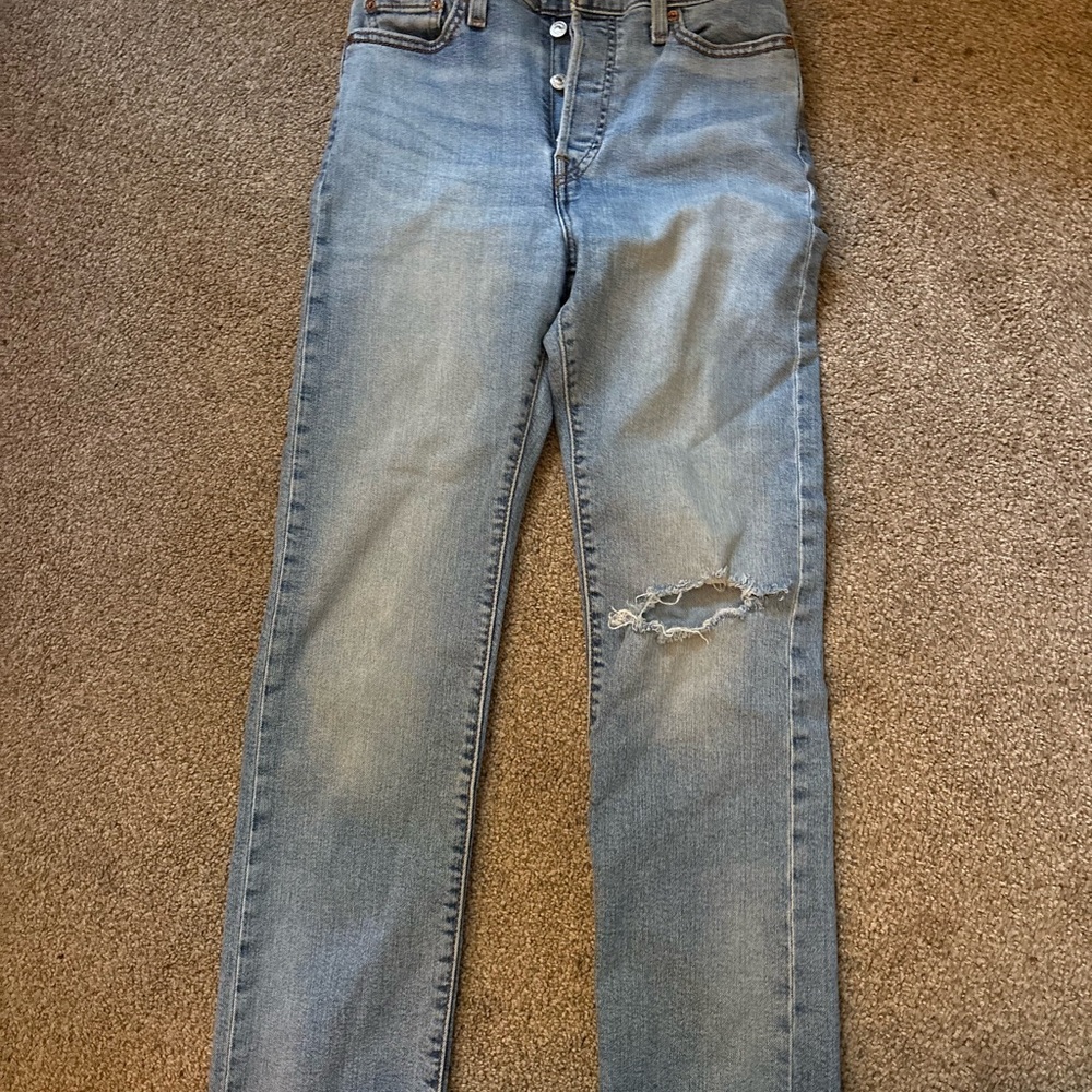 Levi's Light Blue Ripped Skinny Jeans